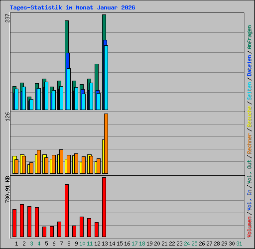 Tages-Statistik im Monat Januar 2026