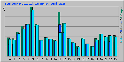 Stunden-Statistik im Monat Juni 2026