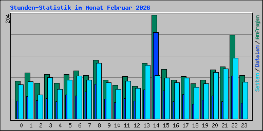 Stunden-Statistik im Monat Februar 2026